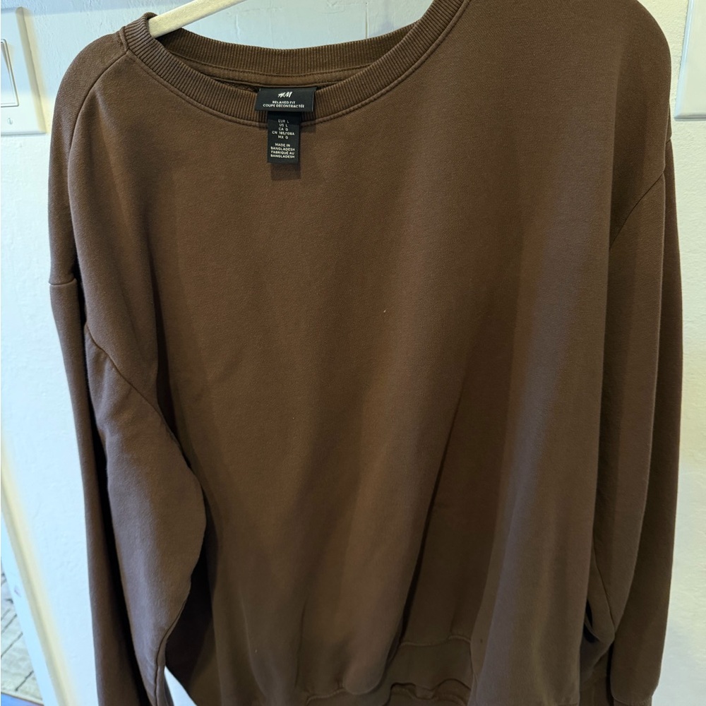H&M Men's Chocolate Crewneck Sweater